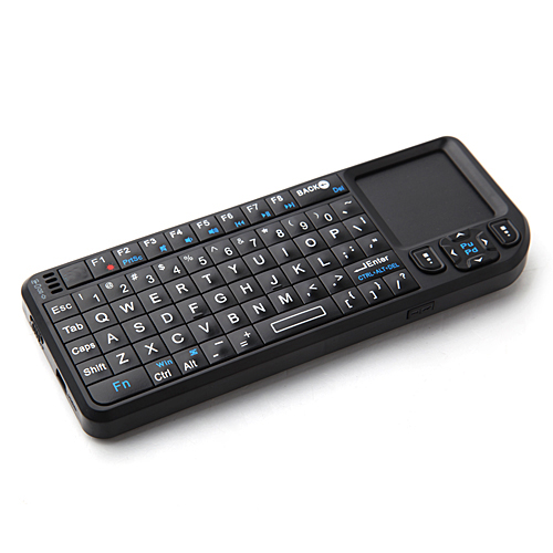 iPazzPort KP-810-10BT Bluetooth Wireless Keyboard + Touchpad + Laser Pointer Black